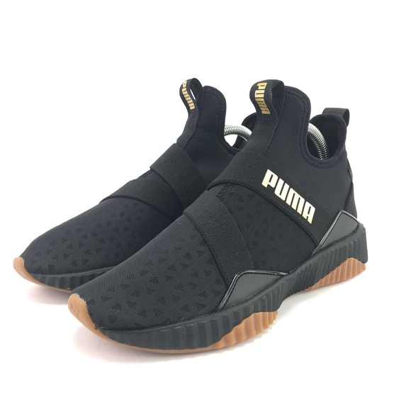 puma defy mid sparkle black